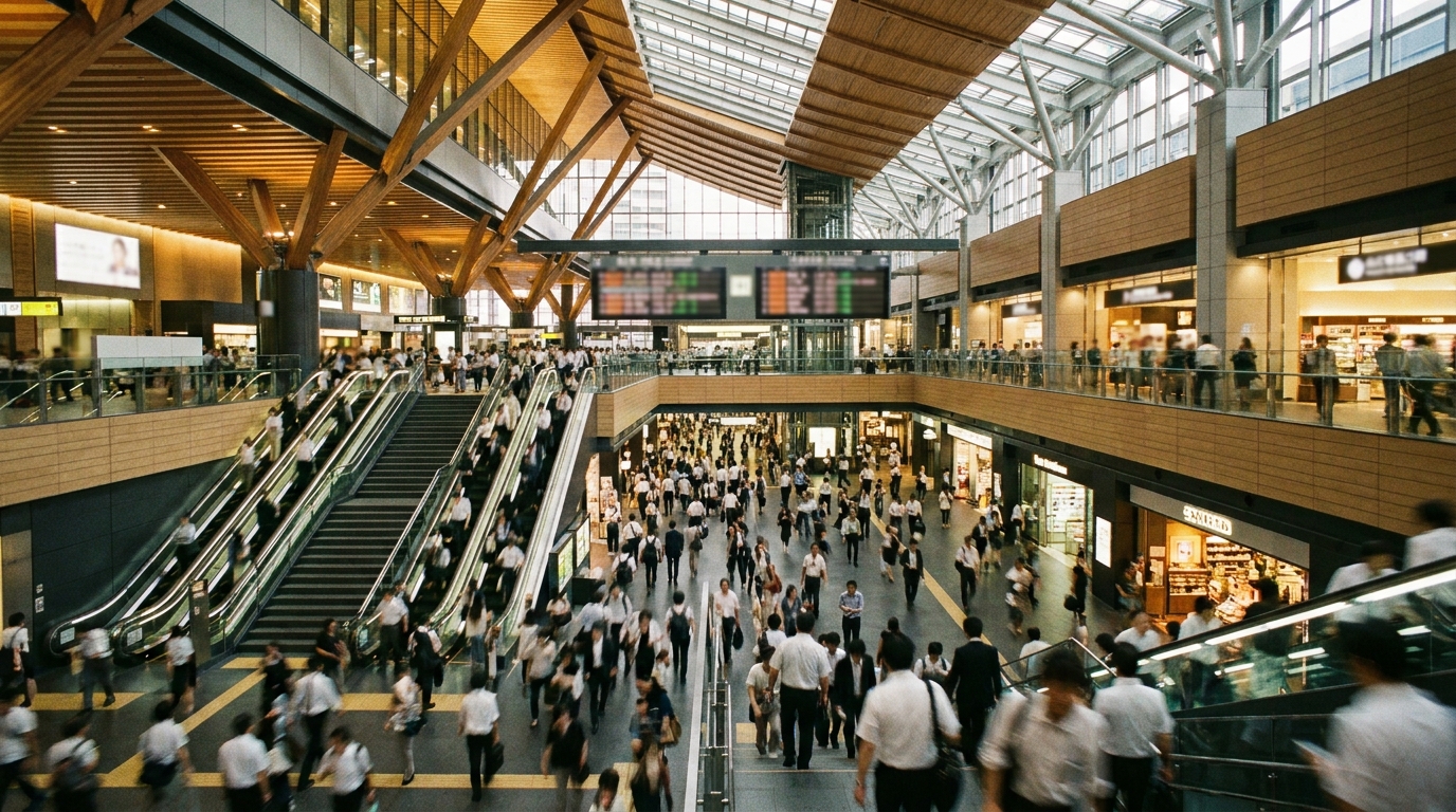 Tokyo Station concourse crowd