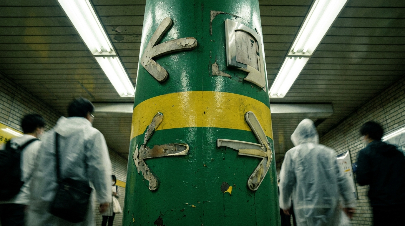 Tokyo subway exit pillar