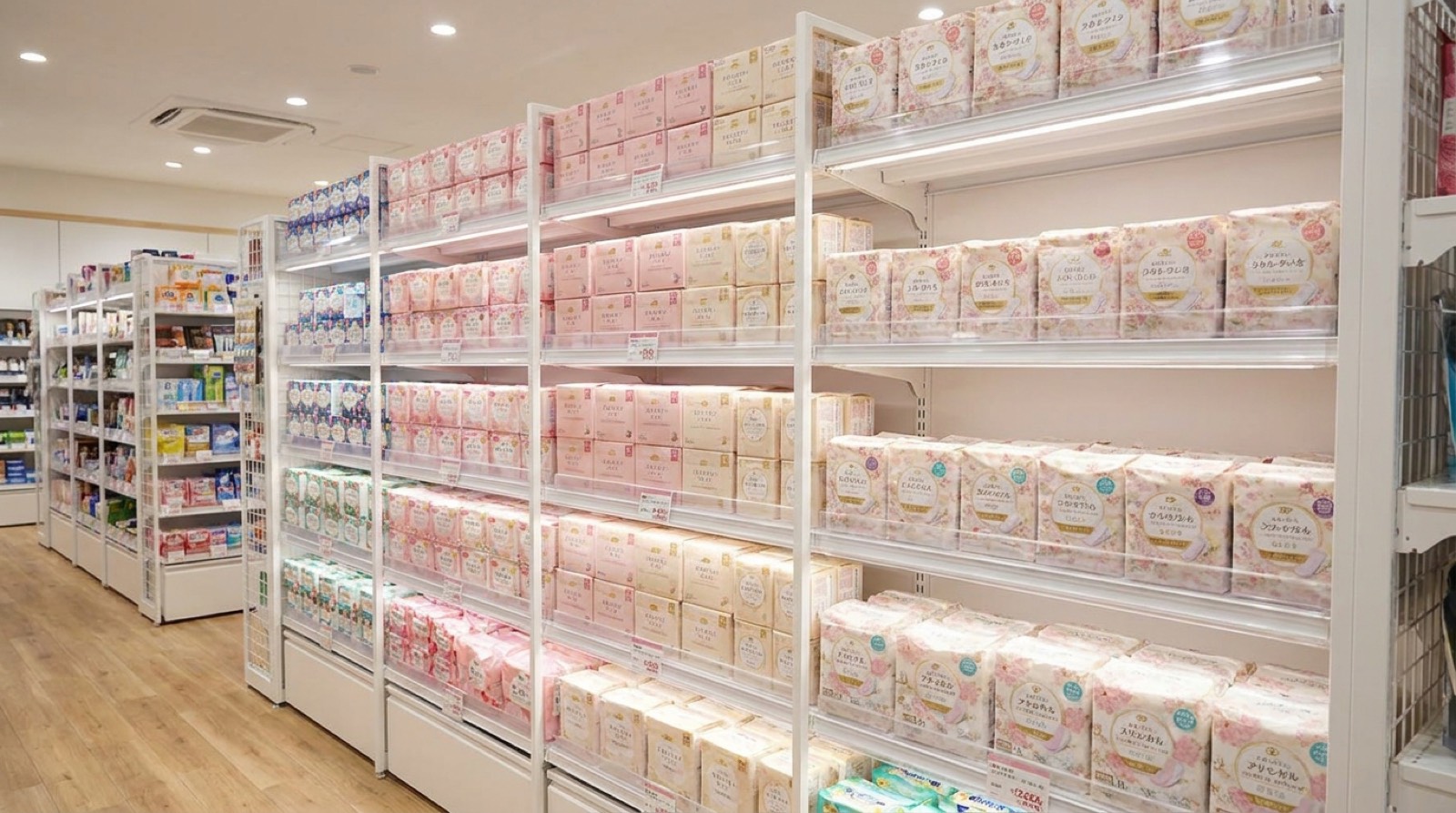 Drugstore sanitary product aisle