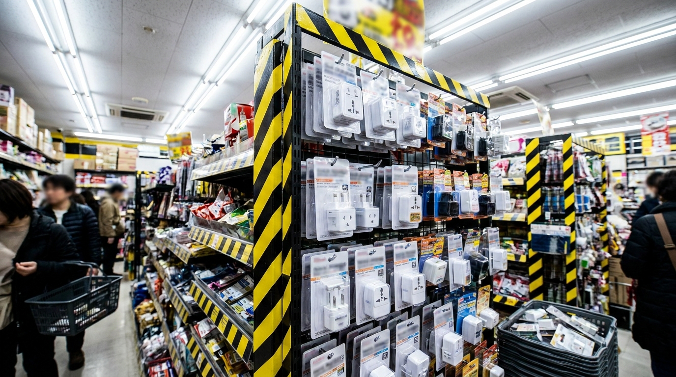 Don Quijote overseas travel goods endcap