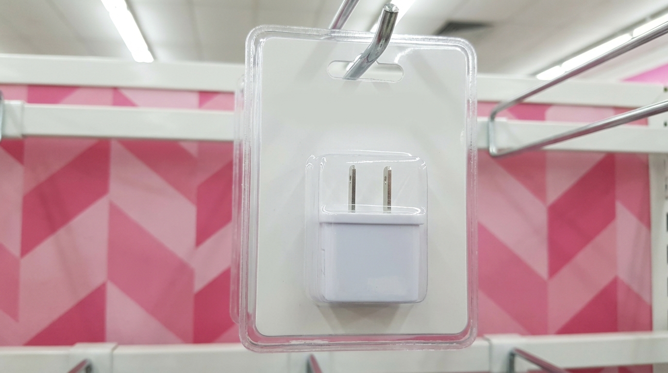 Daiso travel plug adapter blister pack