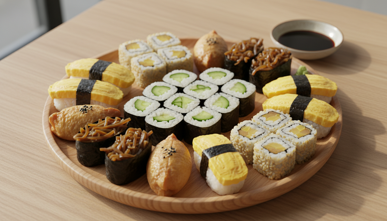 Various sushi options