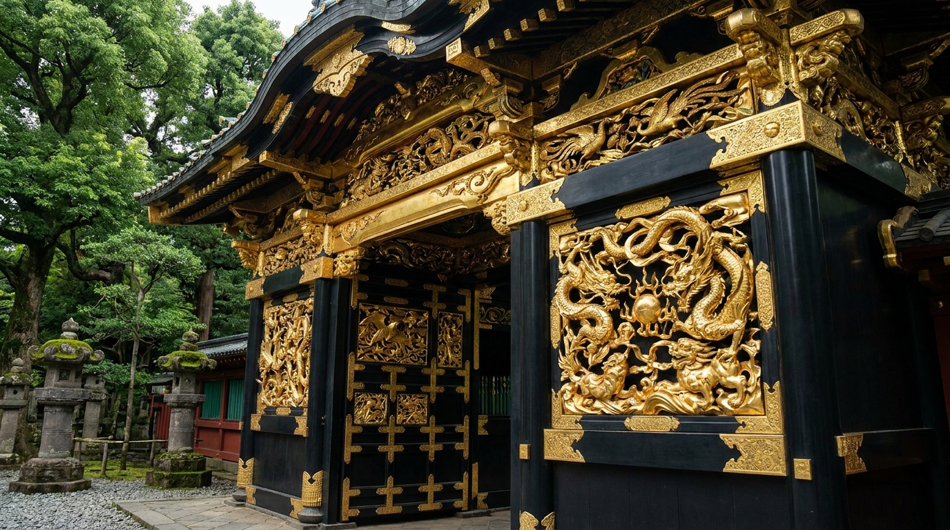 Ueno Toshogu golden Karamon gate