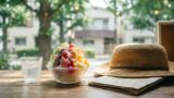 Kakigori bowls on a Tokyo summer cafe table