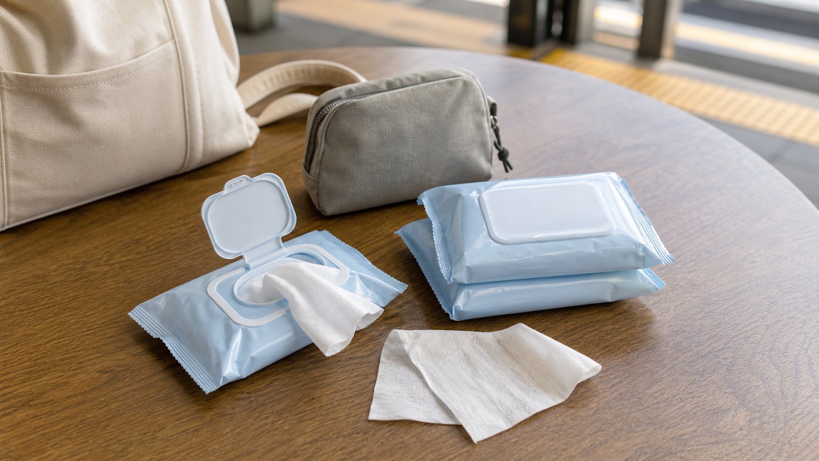 Cooling body wipes prepared for summer travel in Japan