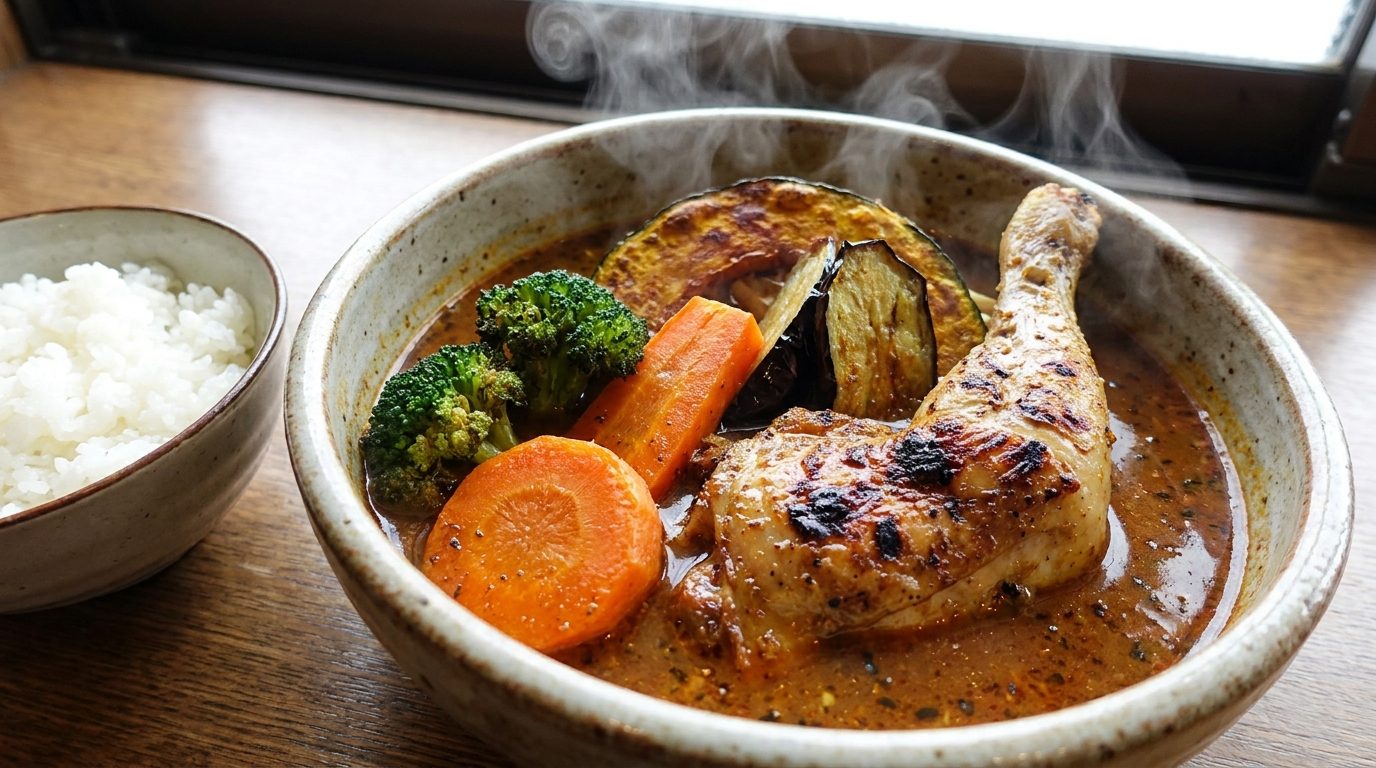 Sapporo-style Japanese soup curry with chunky vegetables
