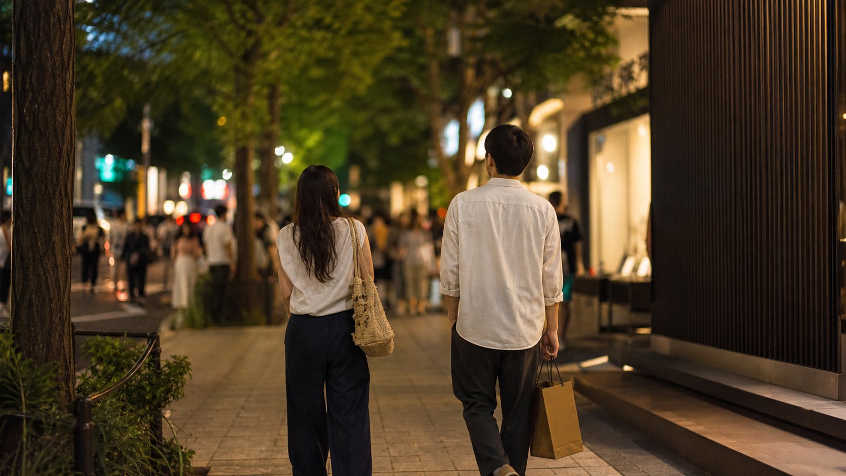 Relaxed Aoyama-style night street as a quieter Plan B after the event.