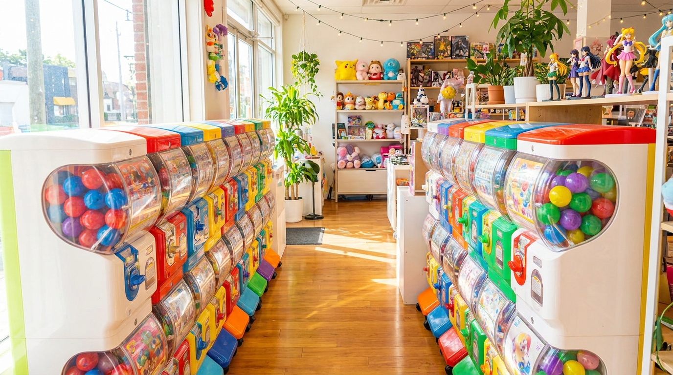 Colorful Japanese capsule toy (gachapon) machines