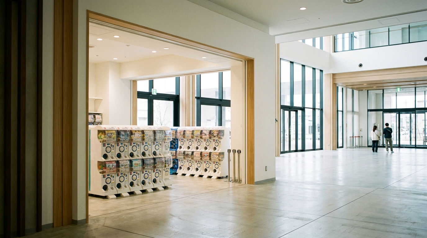 Entrance of a large gachapon capsule toy shop