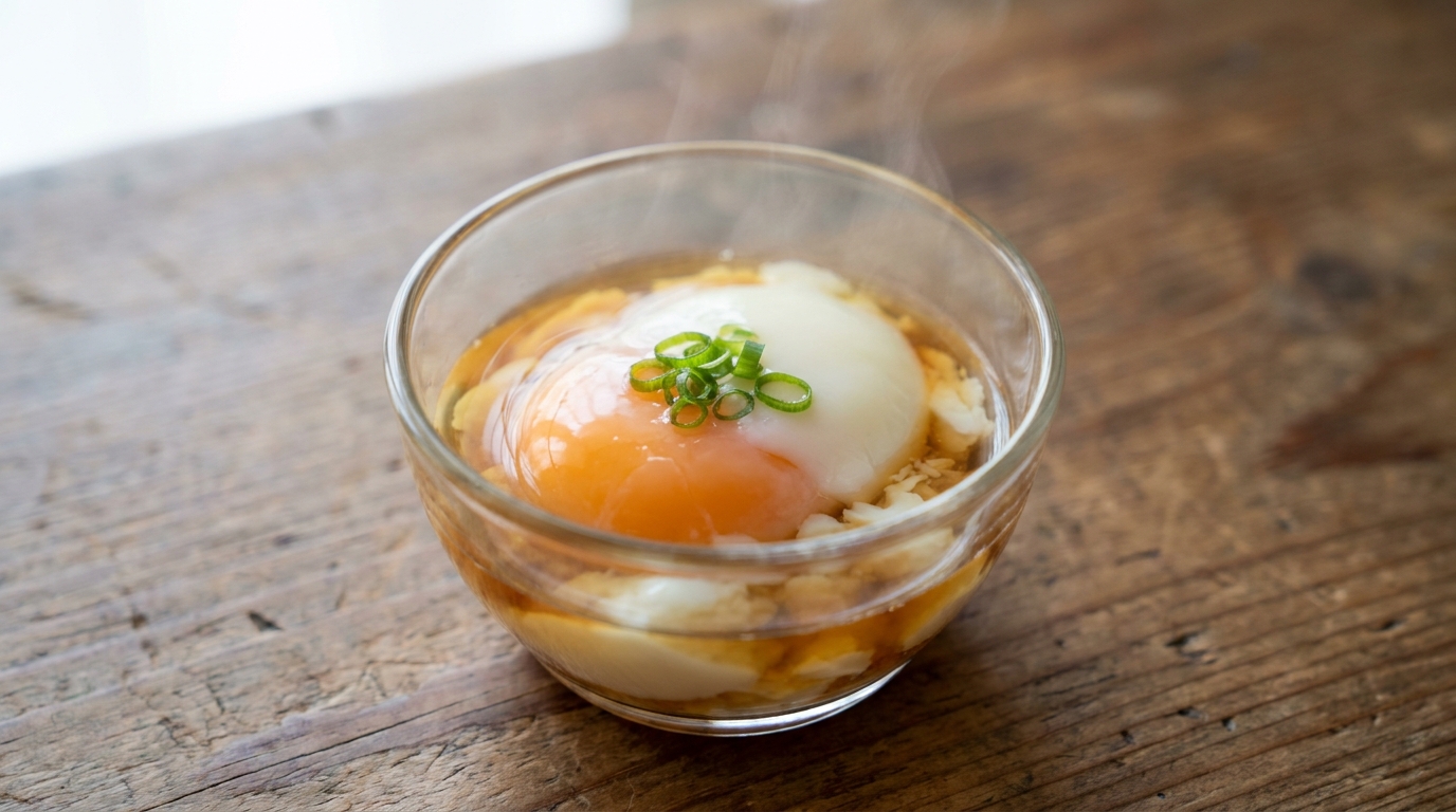 Onsen tamago hot spring egg in a cup