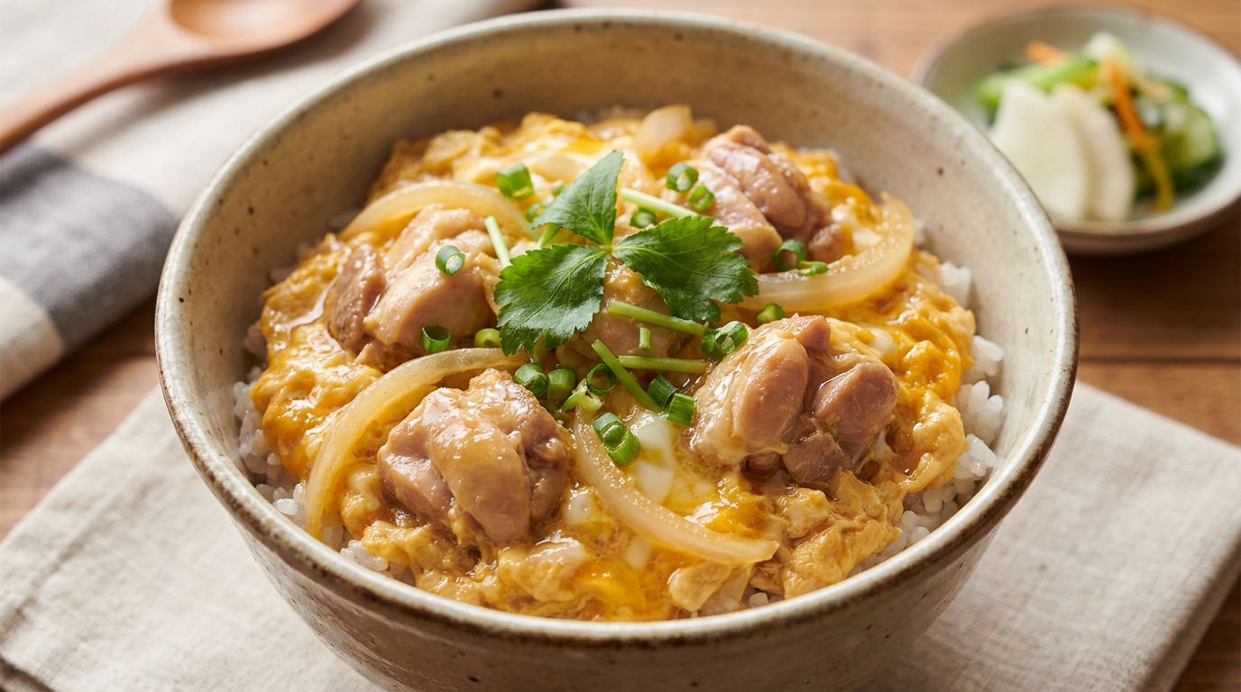 Oyakodon chicken and egg rice bowl