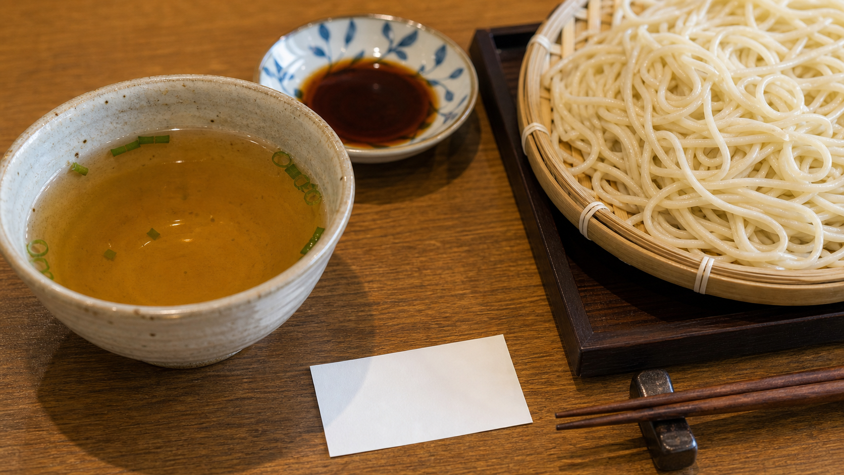 Photo-real AI image of Japanese broth, sauce, noodles, and condiments as hidden ingredient cautions.
