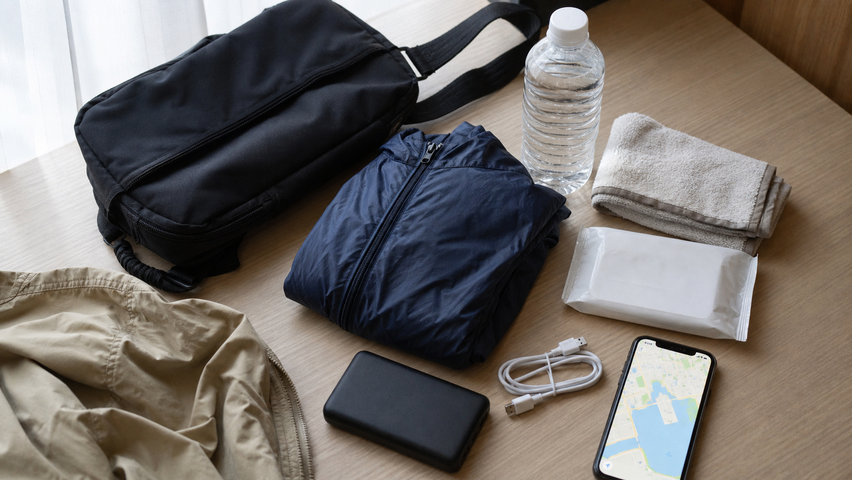 Small travel essentials for a Tokyo fireworks night