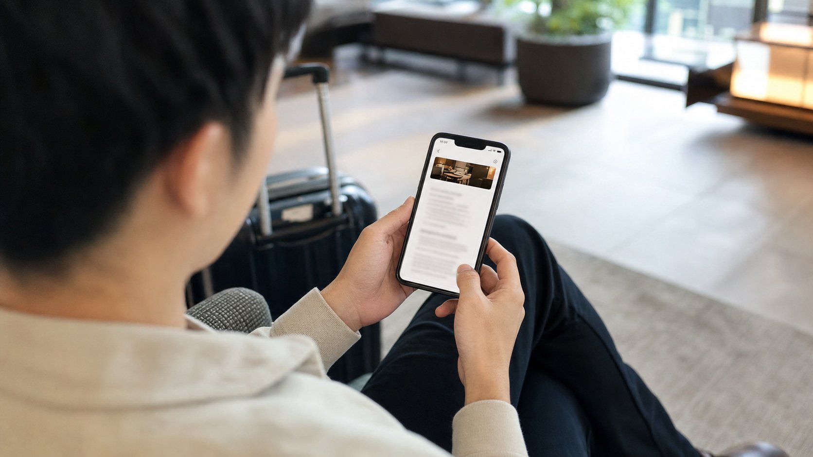 Traveler reviewing a restaurant cancellation policy before confirming a booking.