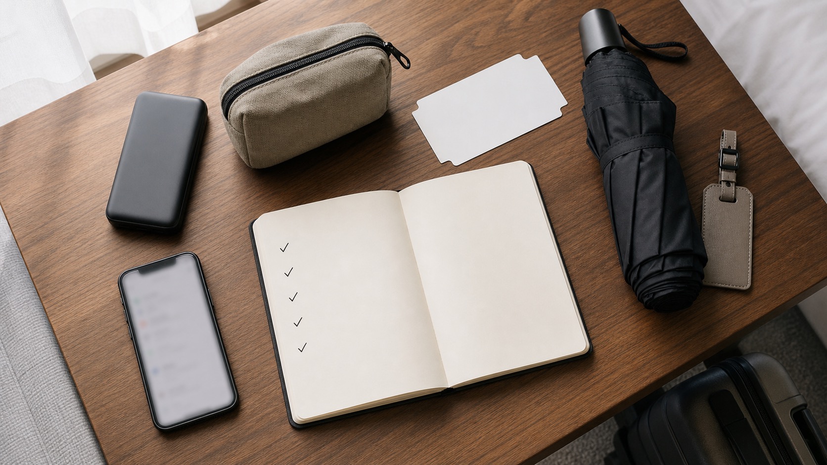 Thirty-day Japan travel checklist beside a smartphone