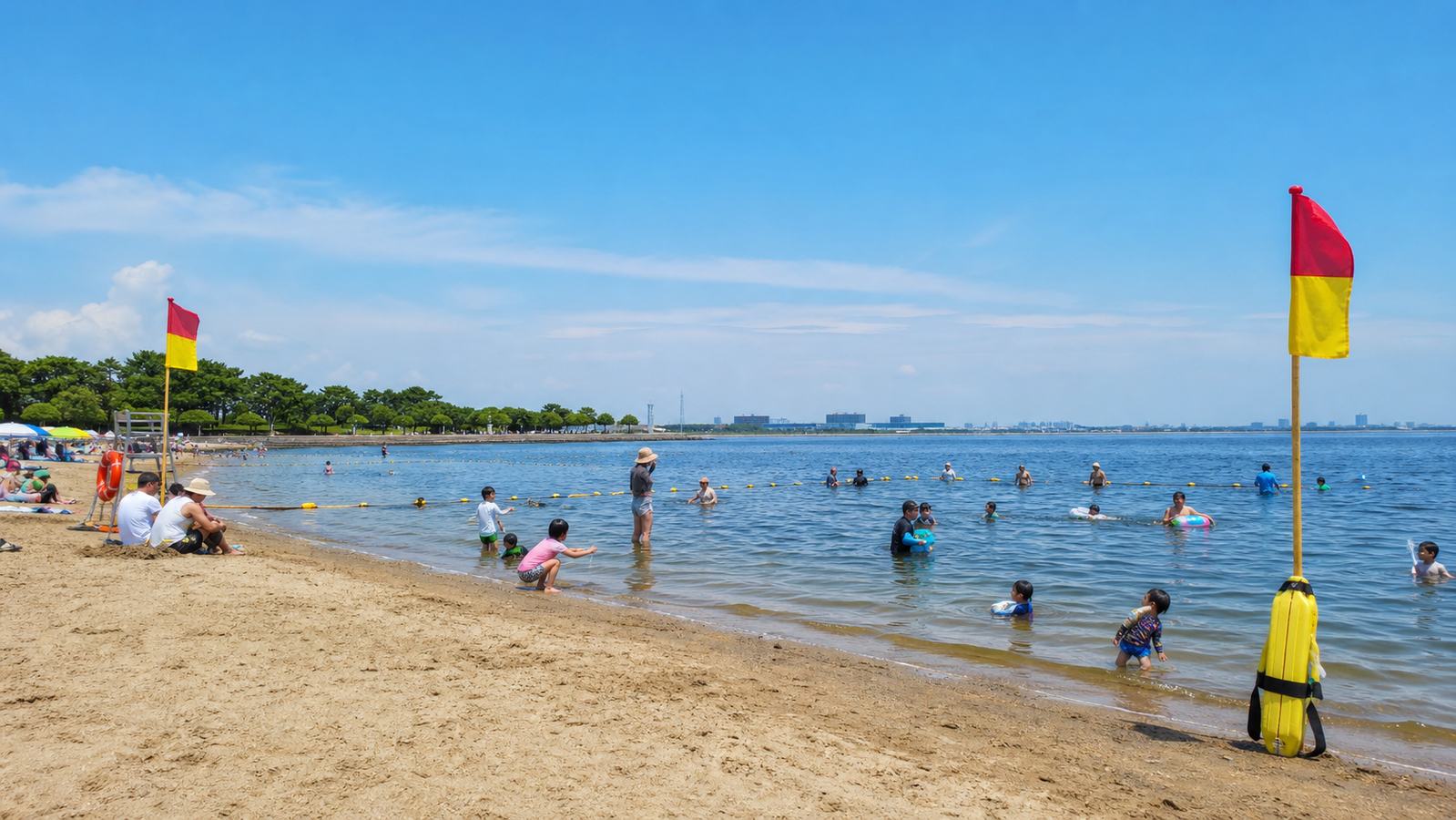 Designated summer swimming zone at Kasai Marine Park