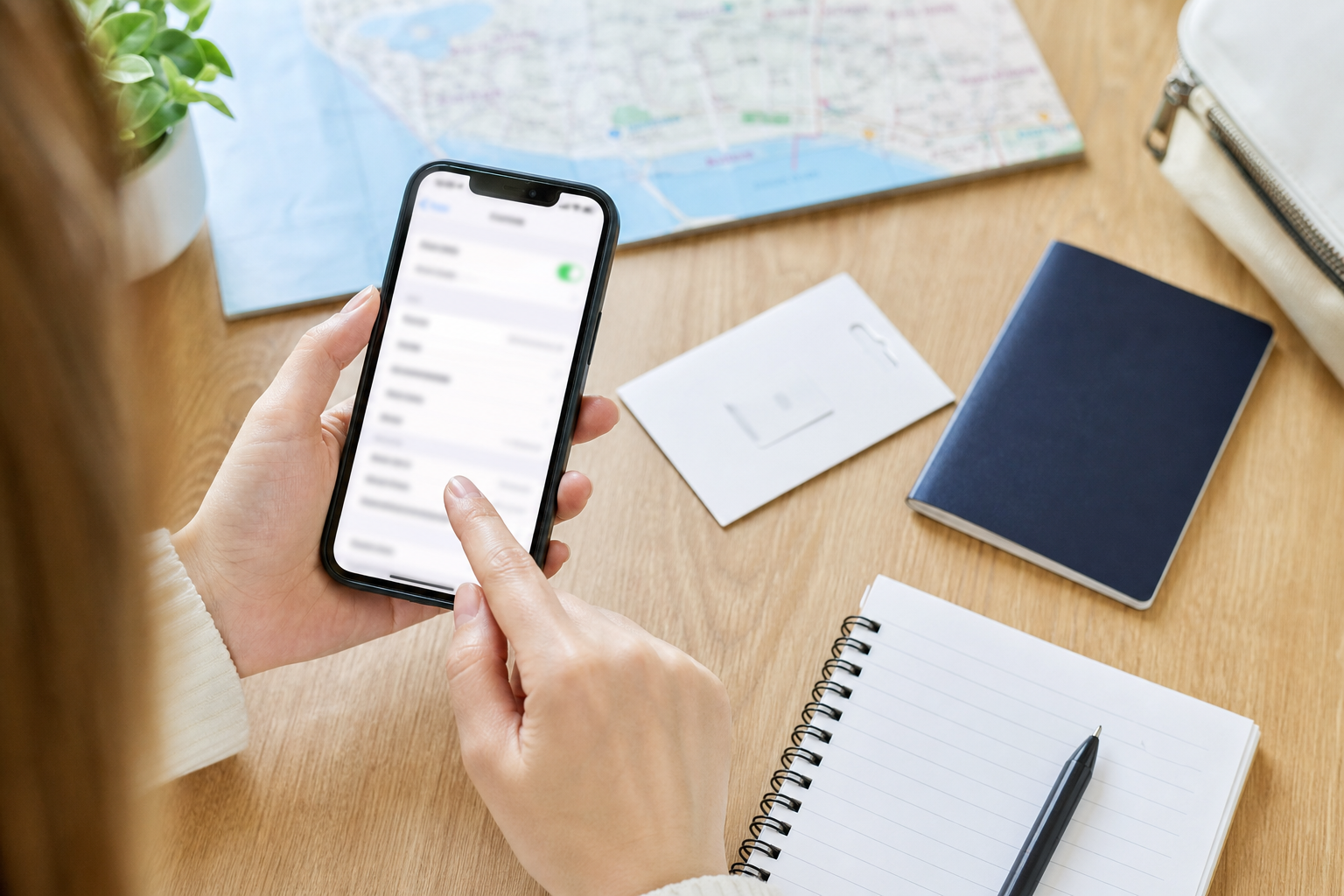 Traveler checking phone-number and SMS requirements before a Japan trip