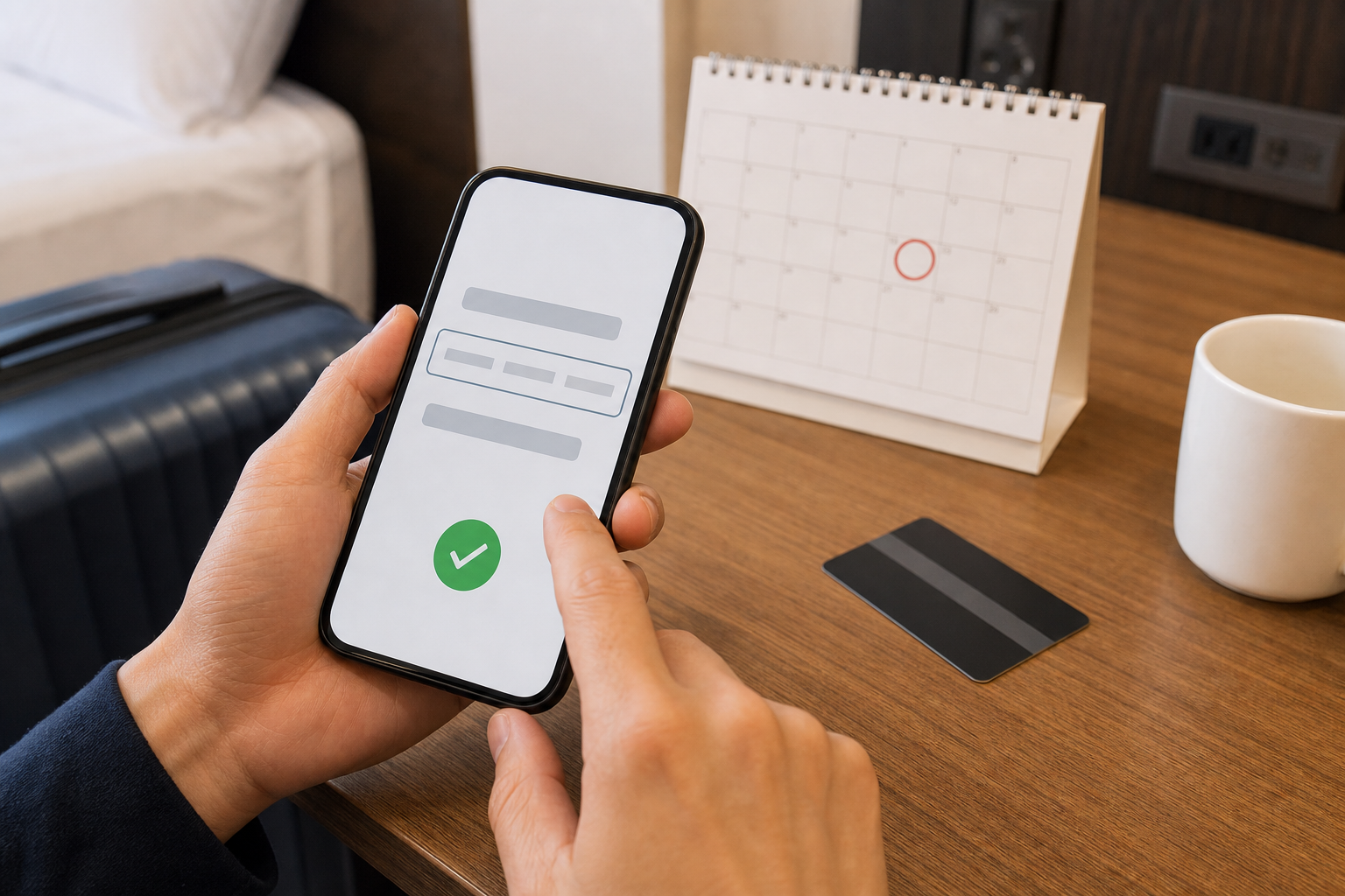 Traveler confirming a phone number and ticket application before payment
