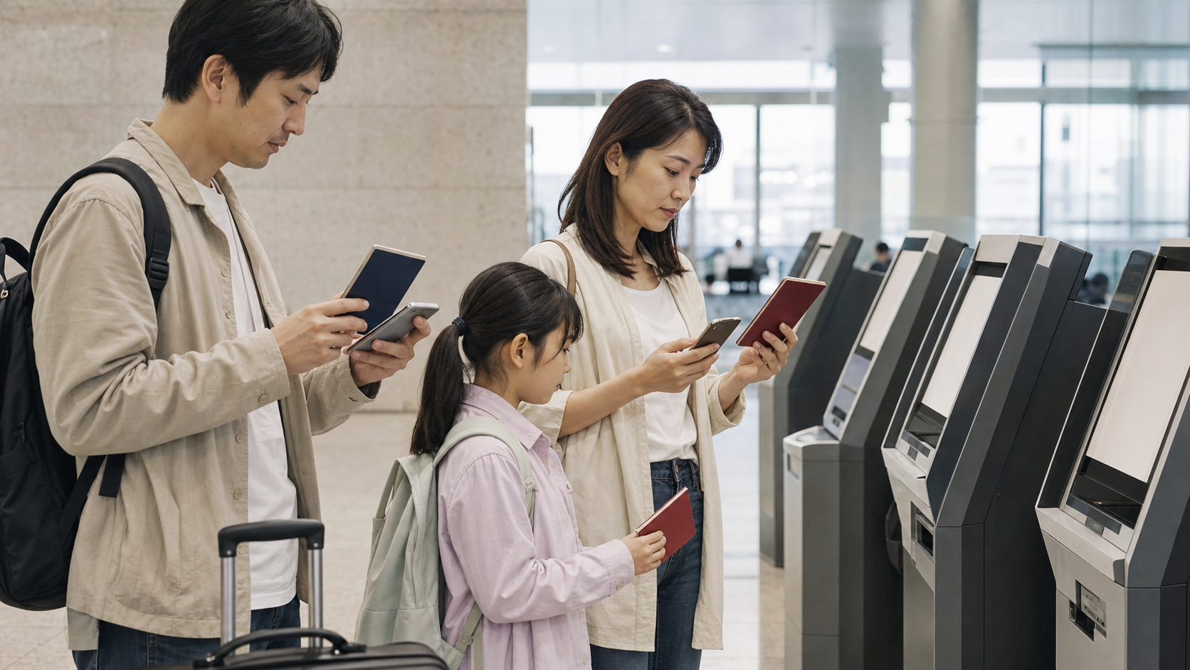 Family matching each passport to the correct individual Visit Japan Web arrival code