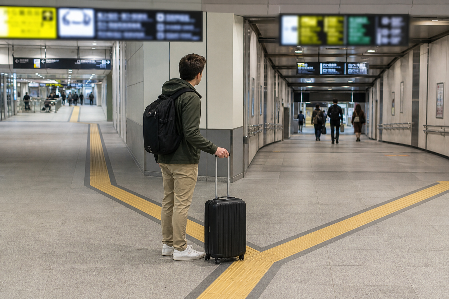 Traveler checking two passages during an inter-operator transfer