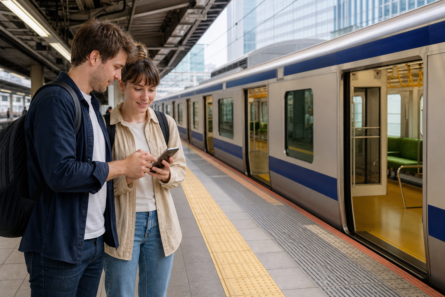 Travelers using Tokyo rail transit as a flexible sightseeing Plan B