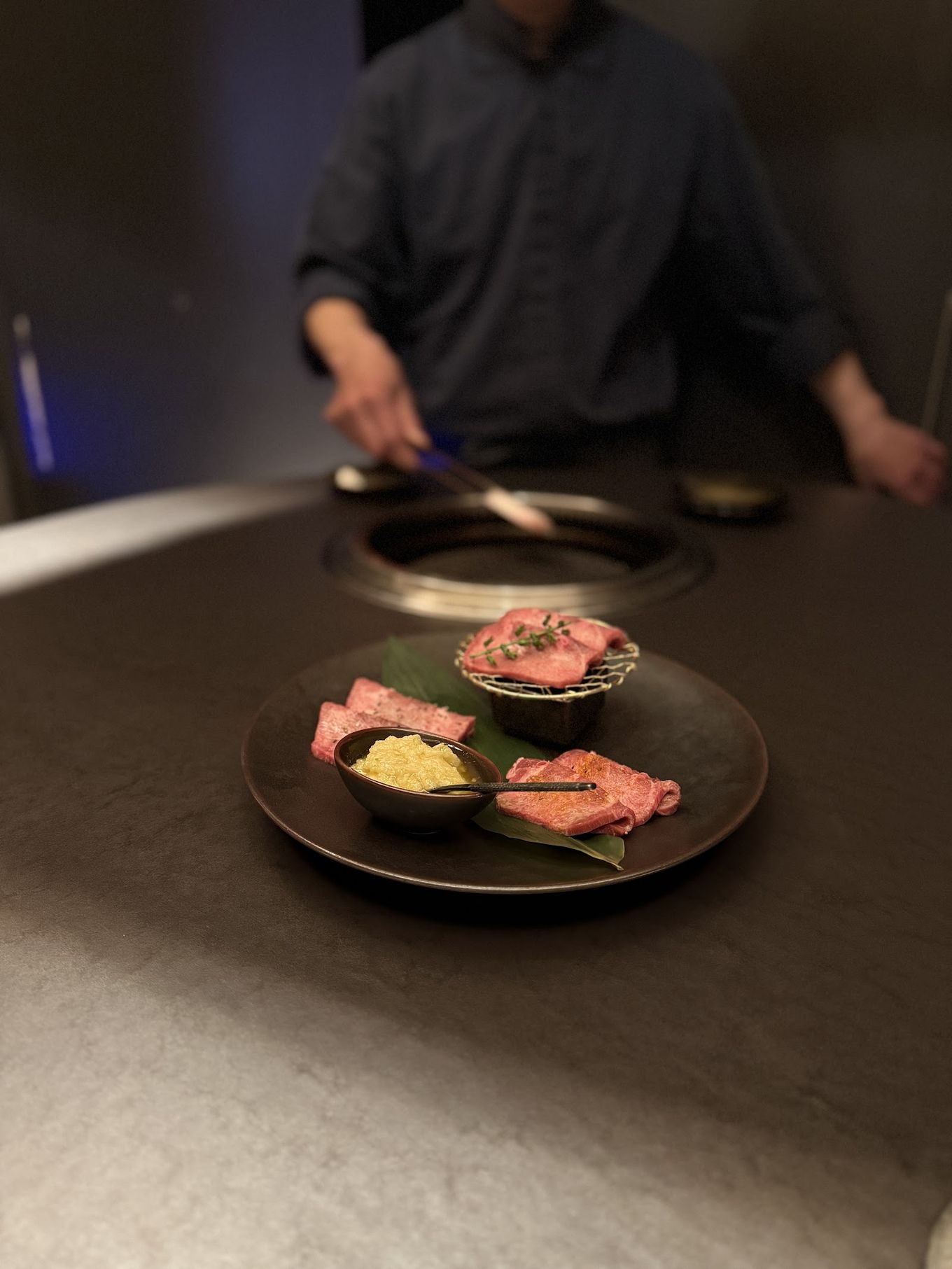 Three cuts of premium beef tongue served at KIRAMEKI