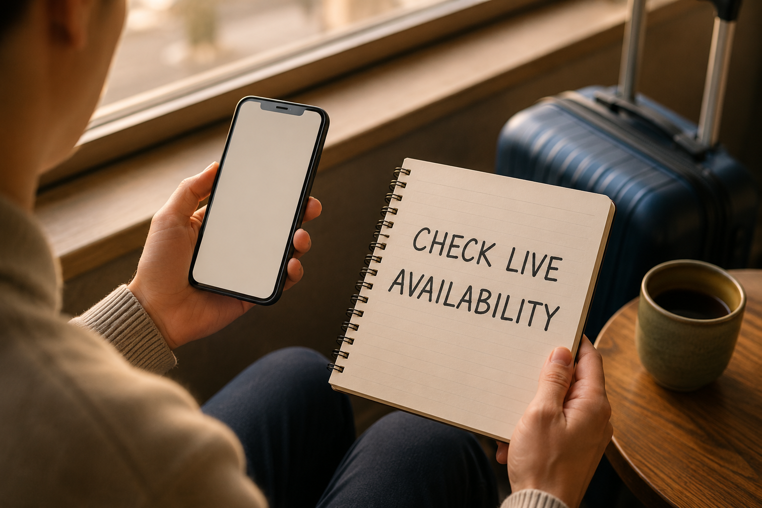Traveler checking live premium-seat availability before purchase