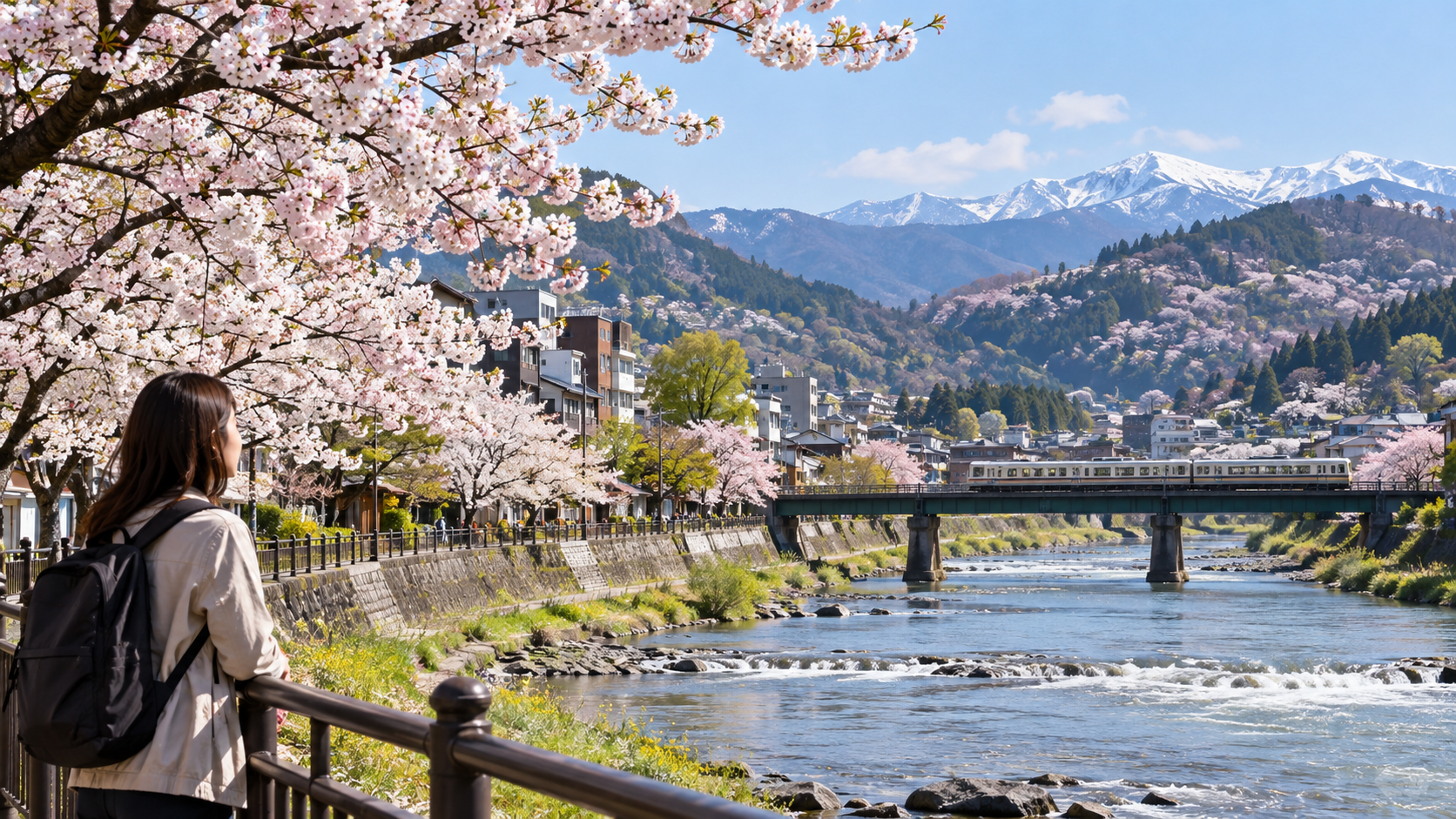 A spring route linking city blossoms with a cooler mountain fallback