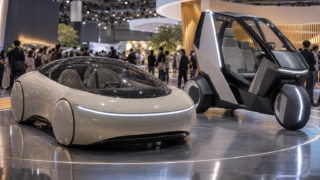 AI-generated image of a fictional custom-mobility exhibition