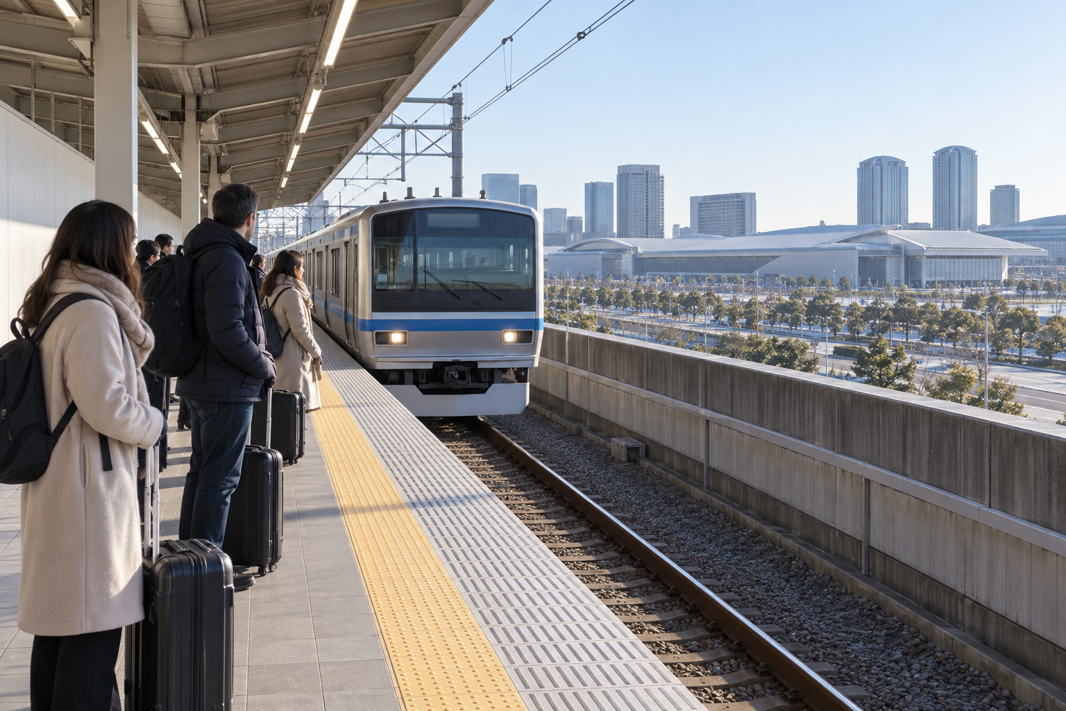 AI-generated image of train access in the Makuhari area