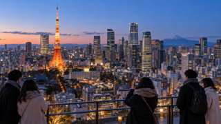 Tokyo in December at blue hour