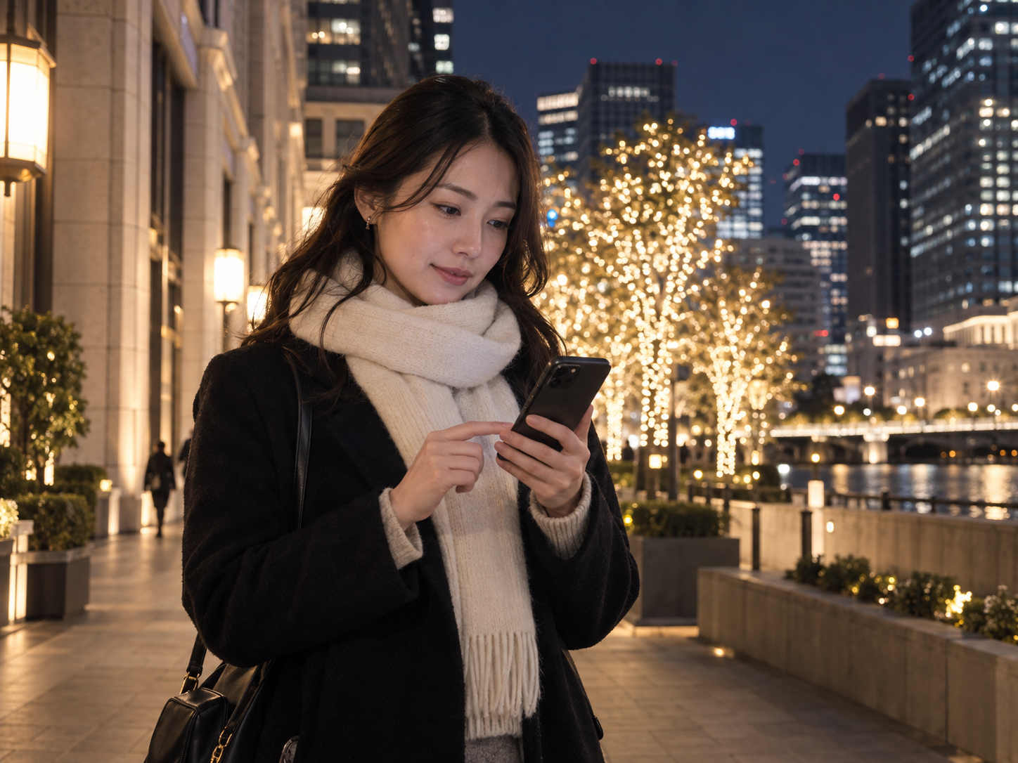 A traveler choosing one Tokyo winter event
