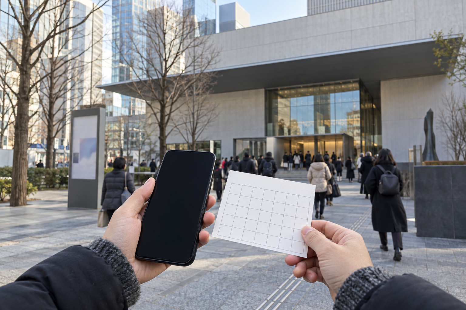 Checking an attraction calendar before a late-December visit