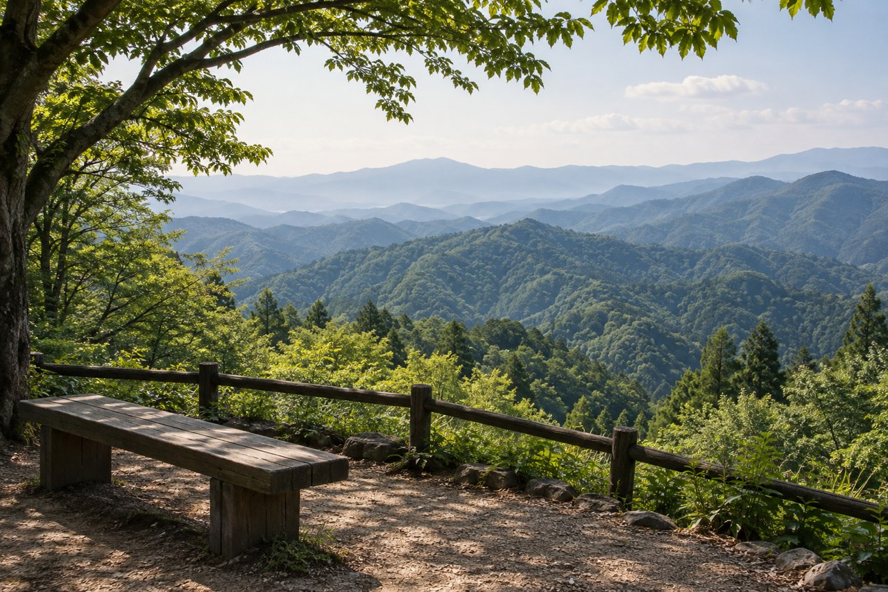 Concept of a low mountain viewpoint