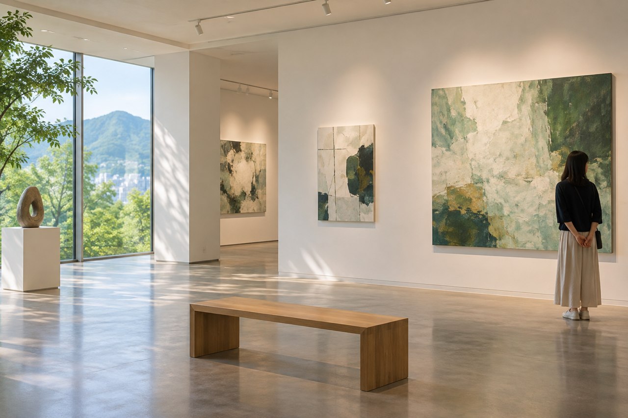 Concept of an art-gallery interior