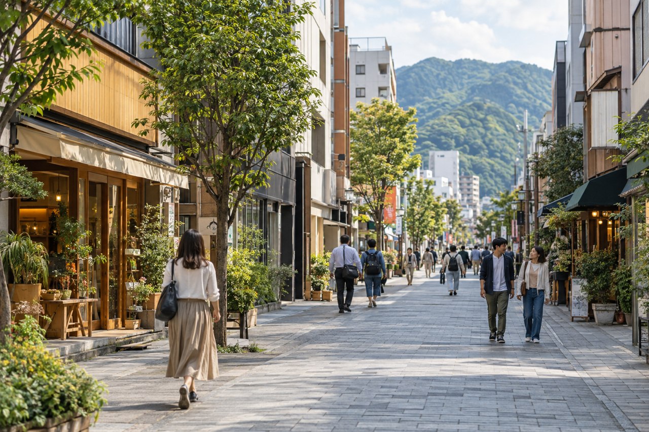 Concept of a western Tokyo shopping street
