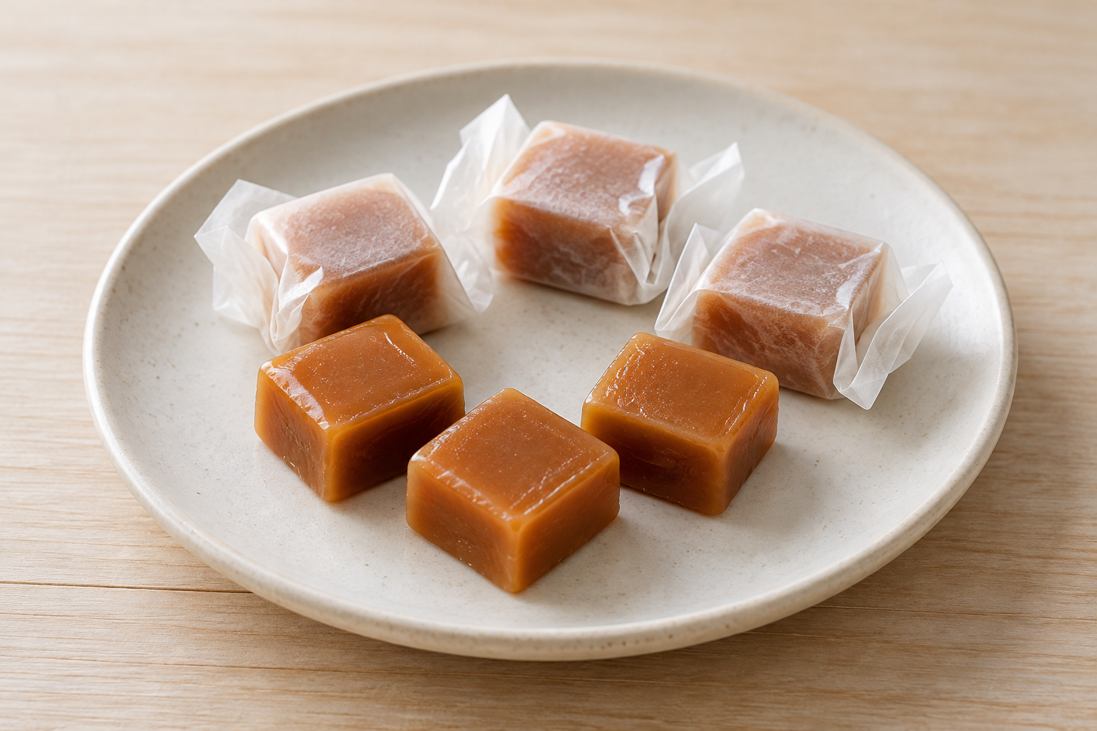 Concept of handmade caramels