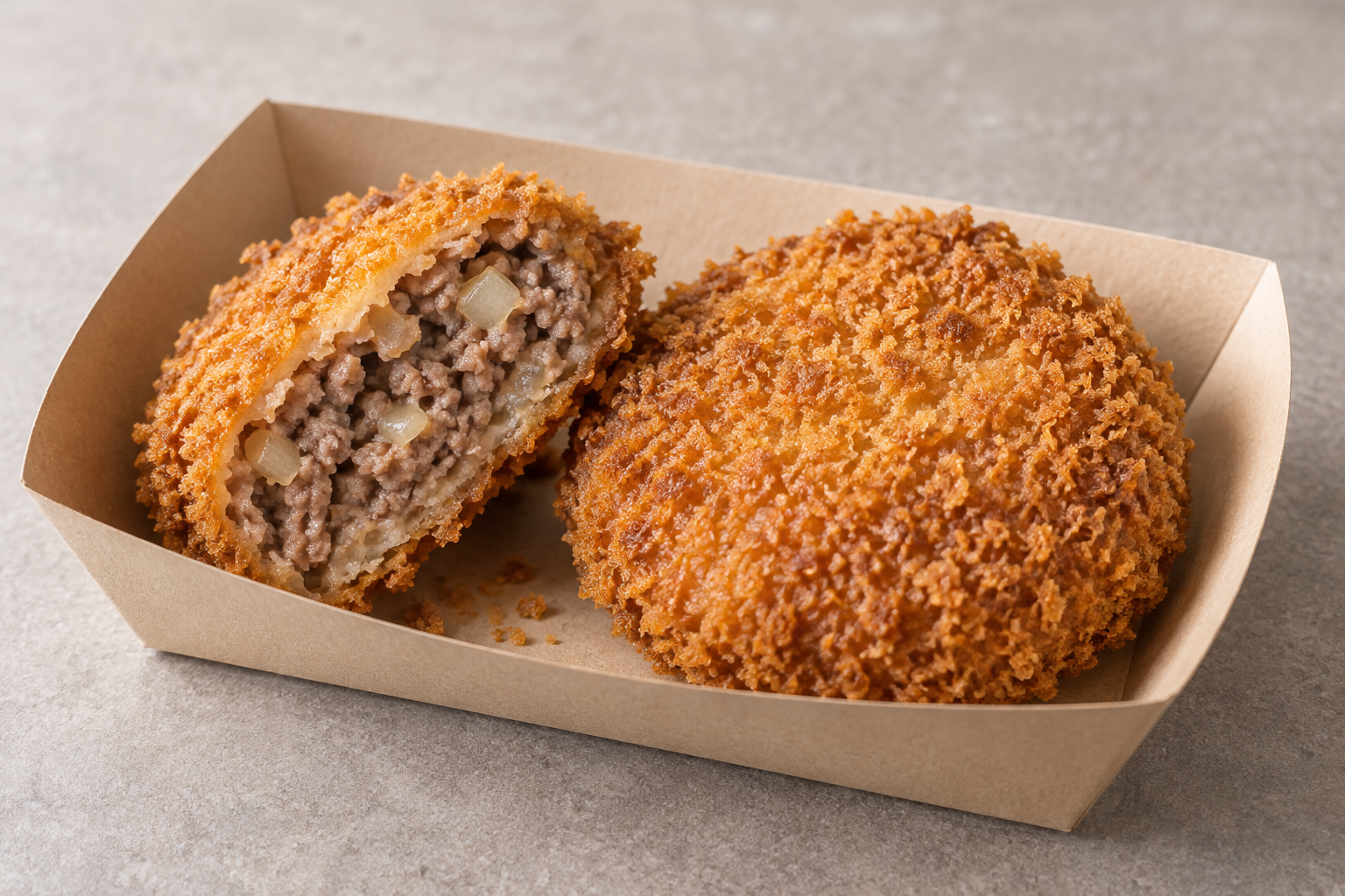 Illustrated fried minced-meat cutlets