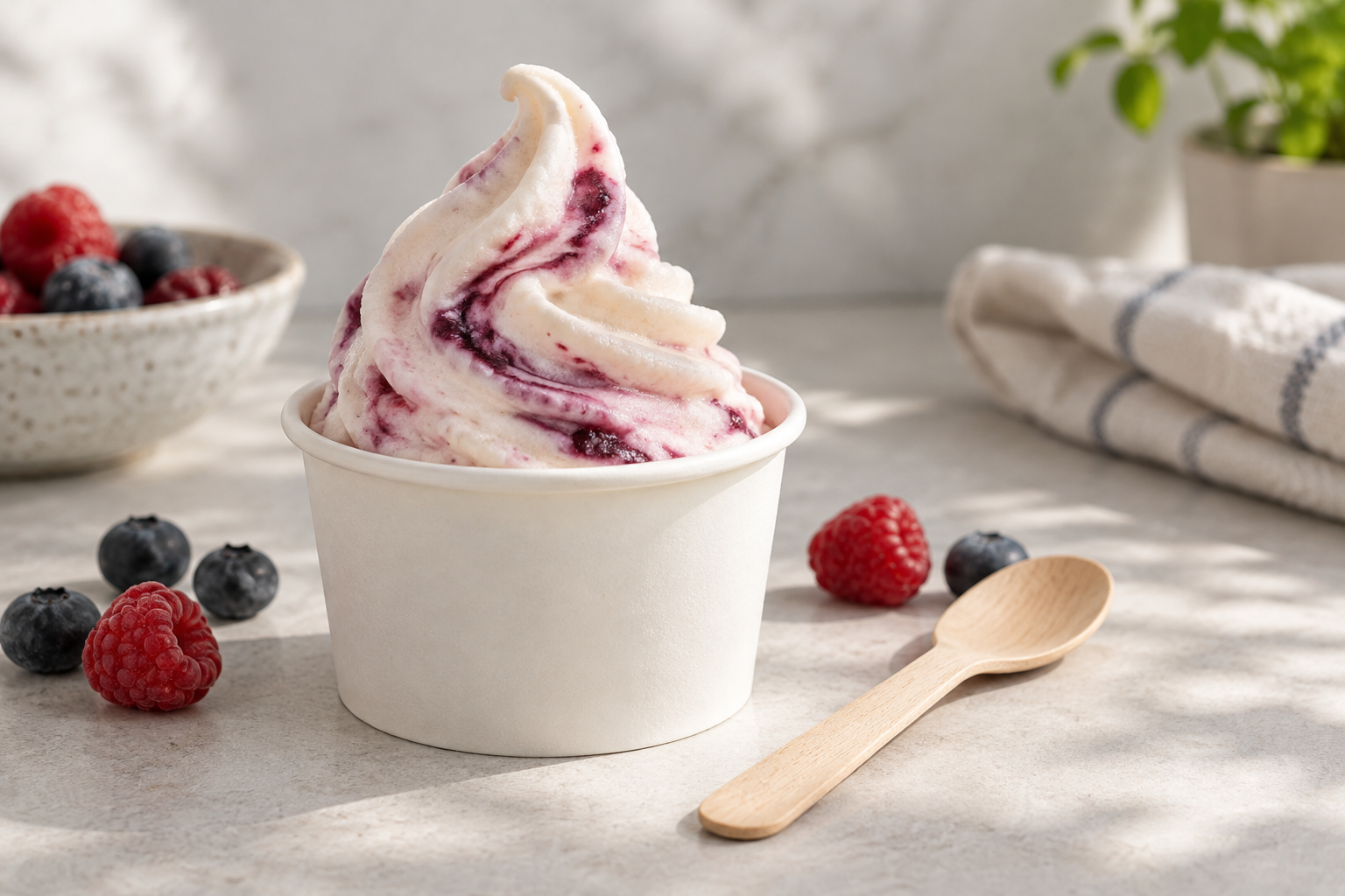 Illustrated fruit frozen yogurt