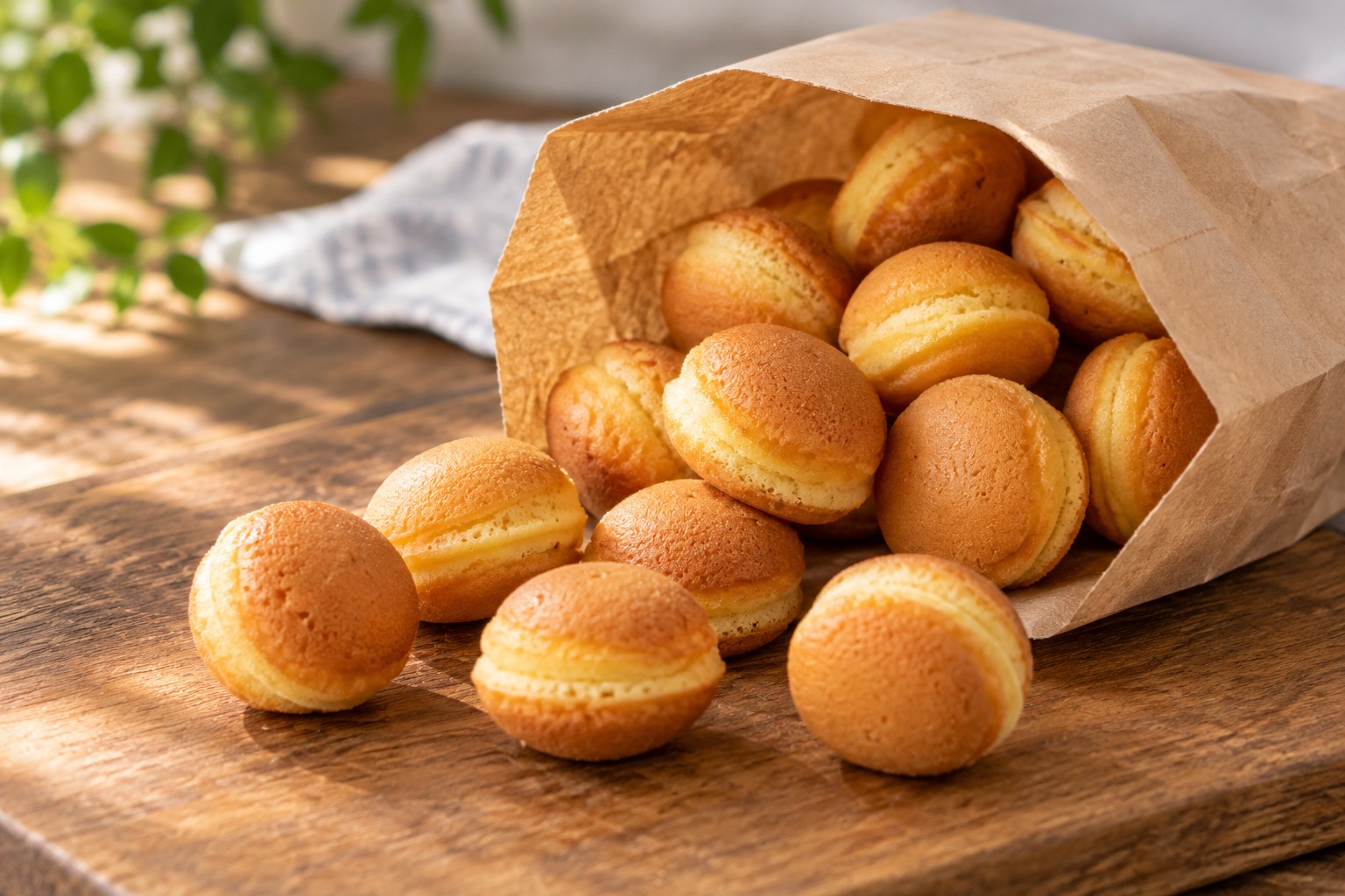 A bag of baby castella cakes