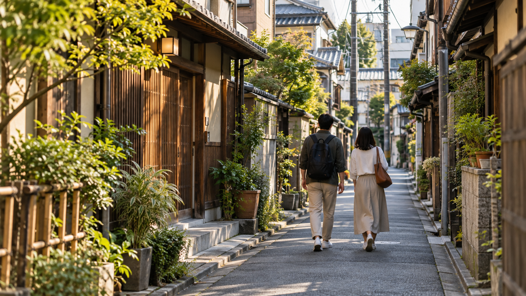 A conceptual wooden street in Tokyo