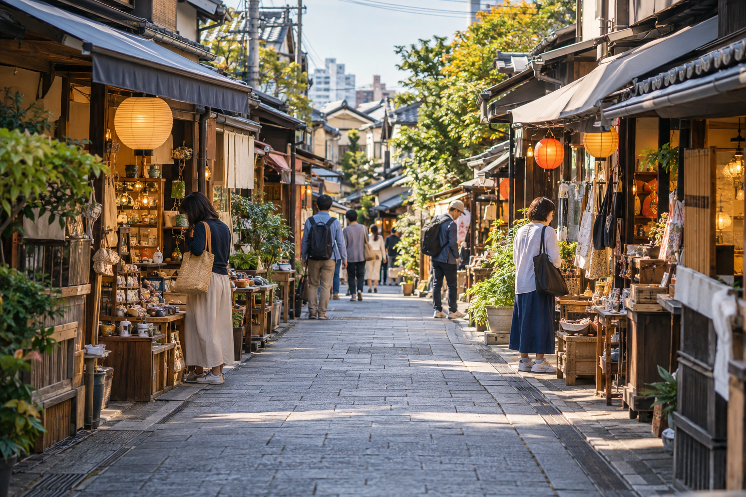 Yanaka Ginza Shopping Street concept illustration