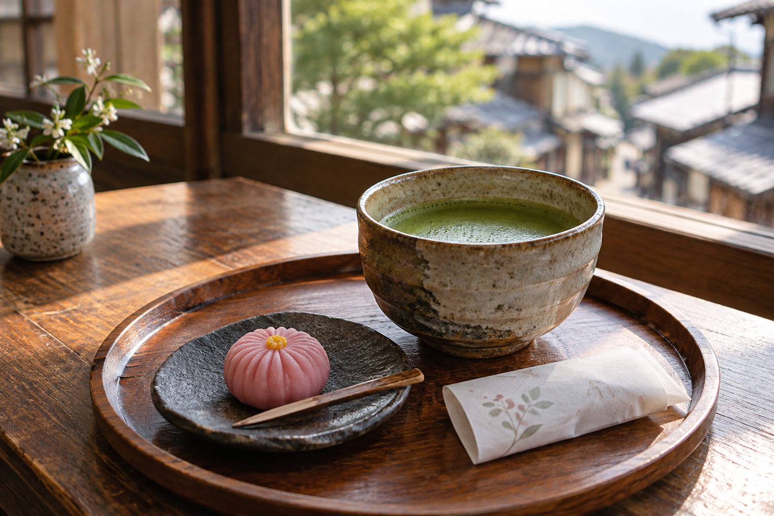 Tea and a Japanese sweet